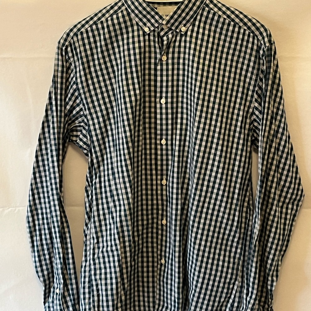 Ben Sherman green check button down